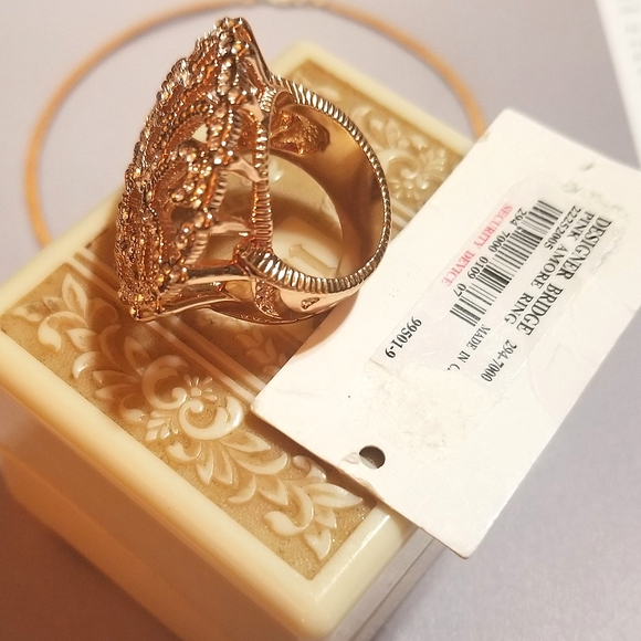 NWT DORIS PANOS 18k Rose Gold Plated Cocktail Ring - Picture 3 of 8